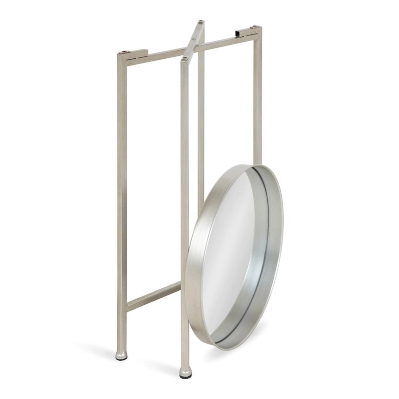 Table d'appoint pliante ronde en métal | 14 po x 25,75 po
