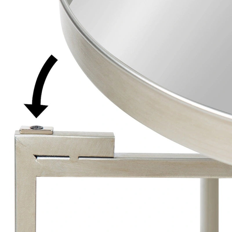 Table d'appoint pliante ronde en métal | 14 po x 25,75 po