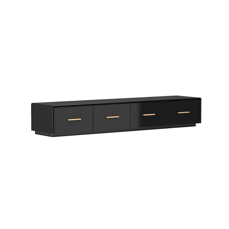 Console TV flottante murale de 70,9" avec portes à ouverture par poussée